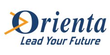 logo ORIENTA payoff – blu